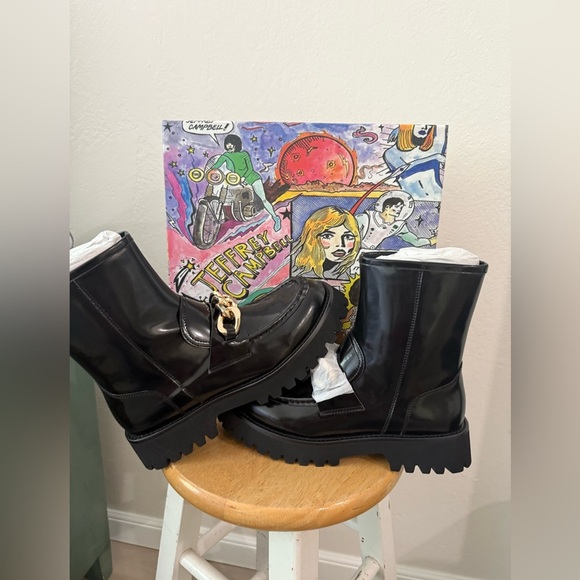 NIB RARE Jeffrey Campbell Recess Ankle Boot Chain-Embellished EU 40, US 9 - Picture 8 of 13